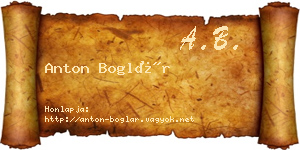 Anton Boglár névjegykártya